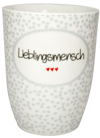 Mea-Living Tasse mit Henkel LIEBLINGSMENSCH, grau, 500ml, Becher mit Spruch, Geschenkidee für beste Freundin, Spruchtasse