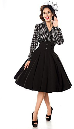 Belsira Tellerrock Frauen Mittellanger Rock schwarz S 80% Polyester, 20% Elasthan Rockabilly