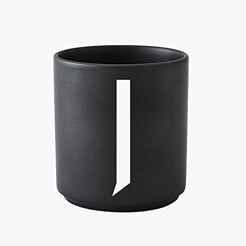 Design Letters - Becher - Buchstabentasse - Buchstabe: J - Porzellan - Schwarz - Arne Jacobsen