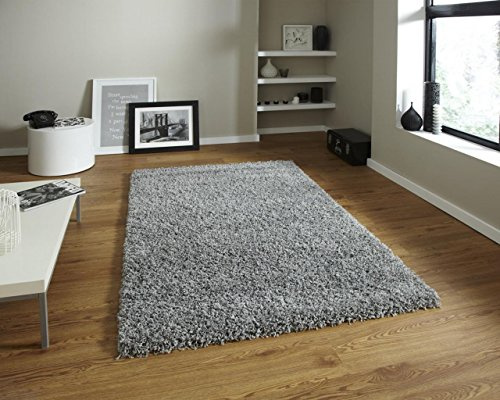 SILVER 60x110 cm Fluffy Anti-Skid Thick Plain Soft Shaggy Living Room Rug Bedroom Home Floor Rugs