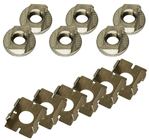 kuriershop 6 x Zurrschienenmutter M8 + Clipsblech Edelstahl Schraubfitting Airlineschienen Wandhalterung