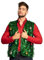 Boland 13446 - Weste Weihnachtsbaum, Größe M/L, Grün, Unisex, ärmellose Jacke mit Lametta und bunten Weihnachtskugeln, Weihnachtsbaum, Wichtel, Weihnachten, Kostüm, Karneval, Mottoparty