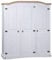 vidaXL Kiefer Kleiderschrank Mexiko-Stil Corona 3 Türen Garderobenschrank Schlafzimmerschrank Dielenschrank Holzschrank Schrank Weiß