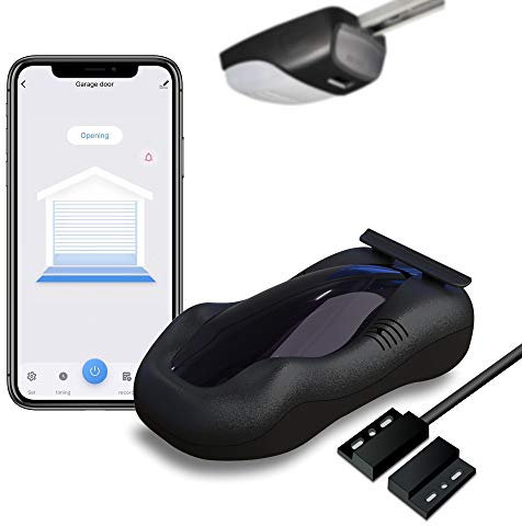 Tuya Smart Life APP Garage Connecté WiFi, Interrupteur de Porte Intelligent Télécommande de Porte Compatible avec Alexa/Google Home, Commande Vocale et Contrôle, Télécommande Sans Fil RF 433MHz