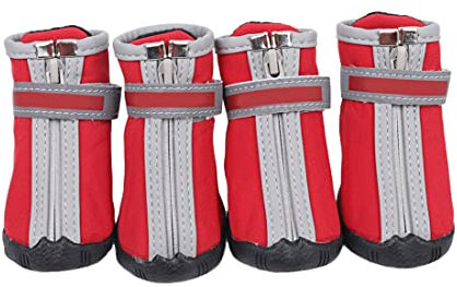 Hundeschuhe Hunde Im Freien Schuhe Anti-rutsch-wasserdichte Schuhe Anti-Pinch Reißverschluss Reflektierende Strap Teddy Bichon Spitz Corgi Pudel Schnauzer Papillon Mops