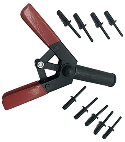 TINVHY Paquete de 41 remachadoras de plástico, herramienta de remache para todos los remaches de plástico, juego de herramientas manuales, perfecto para sujetar paneles de puertas y molduras