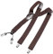 DonDon Hosenträger Herren extra stark Raute braun 3,5 cm Hosenträger Herren breit mit brauem Leder in Y-Form lang - Starke Clips passend für Anzug Jeans Chinos Vintage Rockabilly Suspenders