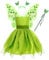 Tinkerbell Blumenfee Kostüm Mädchen Kinder Feen Verkleidung kostüm Tutu Kleid Halloween Cosplay mit Schmetterlings flügeln Zauberstab Stirnband Fasching Karneval Mottoparty Ankleiden Grün 5-6 Jahre