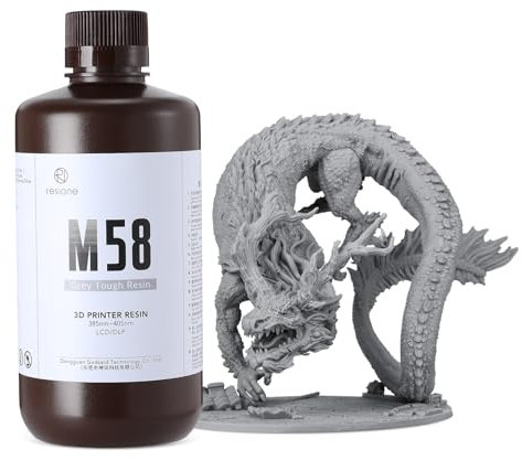 RESIONE Hart 3D Drucker Resin, Nicht sprödes ABS Like Hart Tough &Starres 3D-Resin für LCD-3D-Druck UV 405nm Grau 1000g