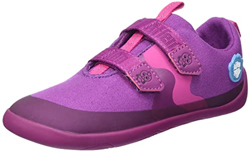 Affenzahn Barfußschuh Baumwolle Lucky Klettverschluss Vegan rutschfest Flexibel Reflektierend für den Sommer in Größe 21-32 Vogel - Beere