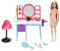 Barbie Doll & Hair Salon Playset with 15 Styling Accessories & Furniture, Long Color-Change Hair & Printed Dress, HKV00
