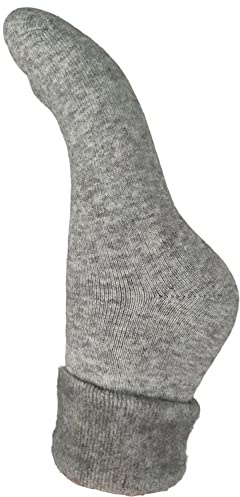 JOYA Luxurious Cuff Wool Blend Soft Socks UK 4-7 EU 36-40 Light Grey