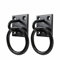 SUL Heavy Duty Ring on Plate with Black Coating, Horse tie up Ring Plate for Horse Stable Tie Ring, decking Rope Fittings Rust Proof Tie Rings - 50x50mm (Ring On Plate Black 2pk)