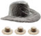 VEEBELL 4 Stück Cowboyhut Regenschutz Kunststoff Hut Abdeckung Hut Protektoren Herren Regenhut Cowboyhut Abdeckungen zur Aufbewahrung, Weiss/opulenter Garten, XL/XXL