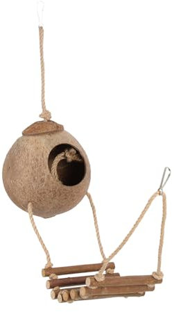 Ipetboom Gecko Food 1 Set Leopard Gecko Tank Accessories, Coconut Hide for Reptiles with Ladder Reptile Cave Reptile Hideouts for Chameleon Lizard Gecko Hermit Crab Gecko Accessories