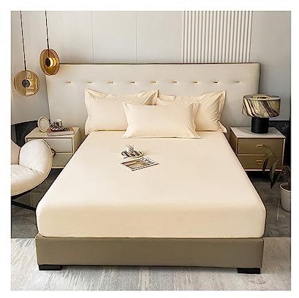 100% Baumwolle Spannbettlaken Boxspringbett Topper Weiche Atmungsaktiv Bettlaken Maschinenwaschbar Tiefe Tasche Spannbetttuch (Color : D, Size : Twin-XL)