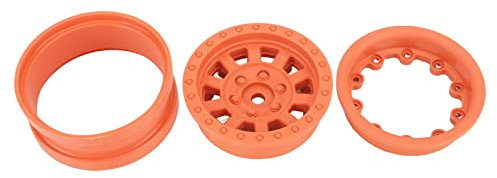 Beadlock-Felge, leichte und robuste Felgen für RC Crawler Cars, 1.9 Zoll, kompatibel mit Axial SCX10 und Traxxas 1/10, orange, für RC-Fahrer, Modellebau-Fans, RC-Rennen und tägliche Fahrten