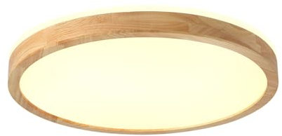 LUOYAOB Deckenlampe Runde Holz LED-Deckenleuchte Japanischer Stil Ultradünne LED-Deckenleuchte Close to Ceiling Lighting Fixture for Wohnzimmer, Küche, Flur, Balkon, Büro(Infinitely Dimmable,40cm)