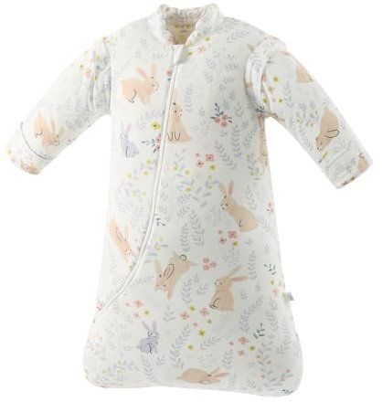 MIKAFEN Baby Winter Schlafsack Kinder Schlafsack 3.5 Tog Schlafsaecke aus Bio Baumwolle Verschiedene Groessen von Geburt bis 4 Jahre alt (24-48Monate, Weißes_Kaninchen)