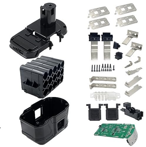 Battery Case Parts Cover Replacement for Ryobi 18V Battery, 15-Cell Li-ion Battery Case Repair Kit Replacement Parts Cover Shell for Cordless Power Tools