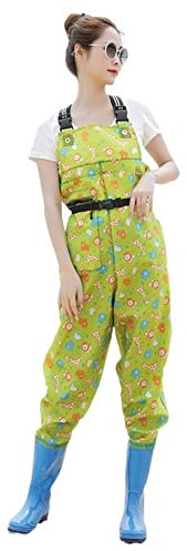 HAIKANGSHOP Wathose Damen,Anglerhose Hose Kinder,fischerhose Mit Gemustert,Stiefel Wasserdicht Watstiefel Fischerhose,Boot Hangers (Farbe : C-3, Größe : 36)