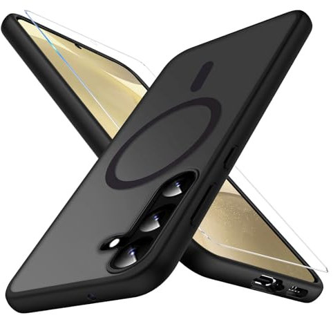 Ailicici für Samsung Galaxy S24 Plus Hülle für Magsafe [Mit Schutzfolie] Magnetisch Handyhülle für Samsung Galaxy S24 Plus 5G Hülle Anti-Fingerabdruck Matt Hart Case, Galaxy S24 Plus Hülle für Magsafe