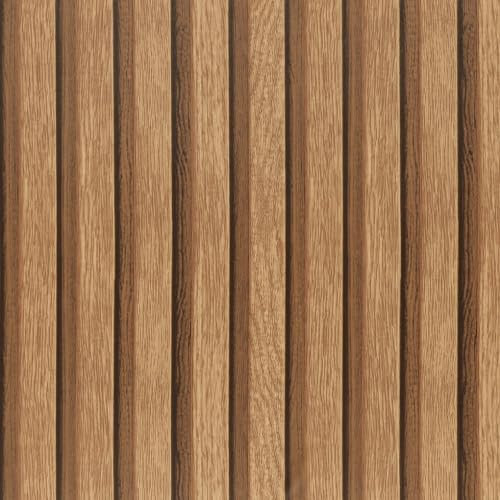 Arthome 44cmx3m Akustikpaneele Holzwand Tapete Holzoptik Braun PintWalls Selbstklebend Abziehen und Aufkleben Möbelfolie Vinyl Dekorativ Braun Klebefolie Wandverkleidung für Möbel