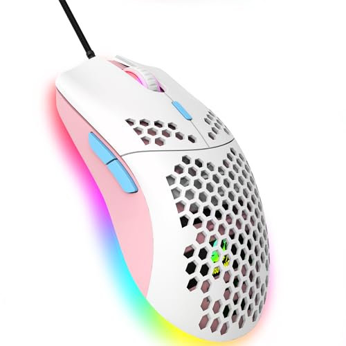 Hoopond Gaming Mouse White Pink