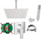 vanvilla Duschsystem mit Unterputz Duscharmatur von Hansgrohe Metropol Einhebelmischer und vanvilla Regendusche mit Armatur, Duschkopf eckig, Dusch-SET HG22-ob
