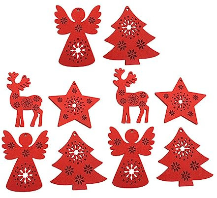 Alipis 20St dekorative Requisiten winterliche Wohnkultur Weihnachten Holzsterne Weihnachtsgeschenkanhänger Christbaum anhänger Weihnachtsdekorationen Christbaumschmuck Weihnachtsanhänger