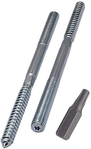 SKIR'CO (4 pcs) Hanger Bolts M10 x 160 mm, Double Ended Thread Dowel Screws, Double Headed Bolts