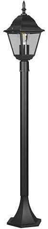 Trio Leuchten Außen Wegeleuchte Livenza 405760132, Aluminium Druckguss, Glas klar, exkl. 1x E27, Schwarz Matt