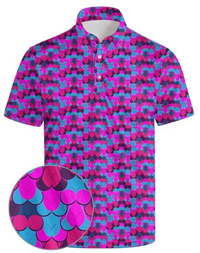wunjqen Golf-Poloshirts für Herren, lustig, feuchtigkeitsableitend, schnelltrocknend, kurzärmelig, funny pink, 4X-Groß