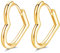 Loutade Silver Hoop Earrings for Women, 925 Sterling Silver Heart Hoop Earrings, Unisex Sleeper Huggie Heart-shape Hoop Earrings Gold, Simple Cartilage Love Heart Gold Hoop Earrings for Birthday