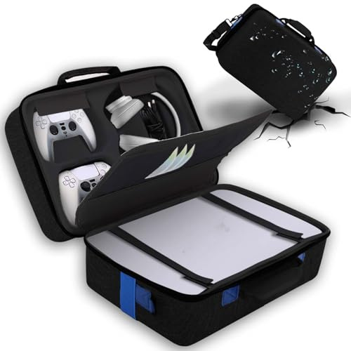 YLTIMER Étui de transport rigide pour PS5, étui de protection portable pour PS5, sac de rangement de grande capacité pour PlayStation 5, compatible avec manette de console, base de casque à disque