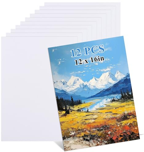 APACALI 12PCS A3 Canvas for Painting 30 x 40cm, 12 x 16inch Blank Canvases for Art, Blank Canvas Board for Painting, Sketching, Drawing, 3mm Thickness, White