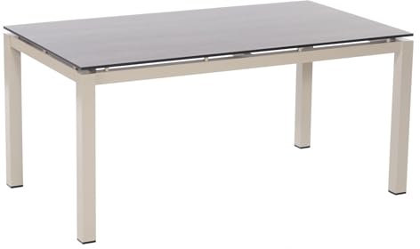 Sonnenpartner Gartentisch Base 160x90 cm Aluminium champanger Tischsystem Tischplatte Compact HPL Pinie-dunkel 80050597