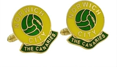 Football Coloured Enamel Cufflinks Norwich