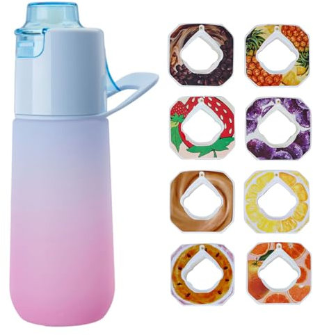 Luft Wasserflasche 750ml Sport Air Wasserflasche mit Pods BPA Frei Starterset 0 Zucker, Trinkflasche mit 8 Geschmack für Laufen Fitnessstudio (C)