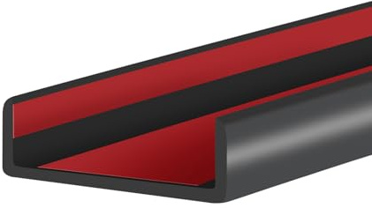 Gummikantenprofil, selbstklebende U-förmige Kantenleiste für Holzplatten, Arbeitsplatten und Regale, flexibler Kantenschutz für Möbel, Größe 48 mm, passend für 46–49 mm, Länge 6 m