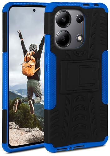 ONEFLOW Tank Case für Xiaomi Redmi Note 13 (4G) Hülle Outdoor, stabile Panzerhülle mit Kamera und Display Schutz, sichere Handyhülle, TPU Handy Schutzhülle mit Ständer, Blau Schwarz