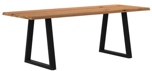 vidaXL Esstisch mit Baumkanten 220x80x74 cm Massivholz Eiche, Küchentisch, Restauranttisch, Tisch Restaurant, Esszimmertisch, Bistrotisch
