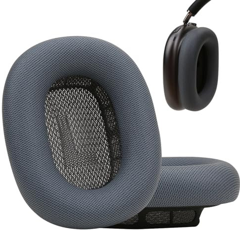 Ohrpolster für AirPods Max mit hochwertigem Proteinleder und Gel mit hervorragender Geräuschisolierung (Version 2024 Midnight)