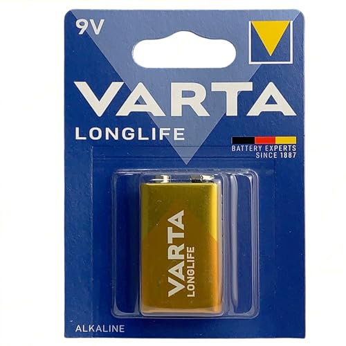 Batería para transistor Varta 9 V PP3 6LR61 Longlife Power Alcaline | 5 paquetes 1 unidad | Potentes y duraderas para dispositivos energéticos | para mandos a distancia, detectores de humo y