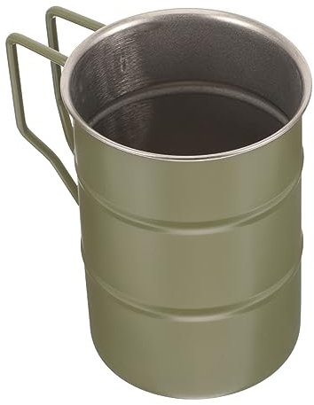 DECHOUS Camping-kaffeetasse Edelstahlbecher Mit Stilvollem Design Flacher Boden Für Einfache Aufbewahrung Für Haushalt Büro Picknick Tolles