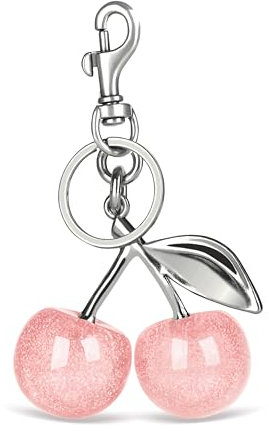 OVRUNS Cherry Bag Charm Women Cute Cherries Keychain Sparkling Purse Charms Pendant for Handbag Wallet Car Phone