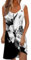 Mes Commandes, Robe Boheme Chic, Robe Femme Ete, Robe Grande Taille Fleurie Femme sans Manches Robe Coton Col Rond Femme Pas Cher Marque Robe Blanc S