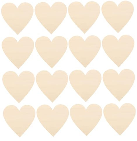 NUOBESTY 1 Satz Herzförmige Holzspäne Dekorationen Ornamente Für Esszimmer Tischdekoration Blanke Ornamente Herz Holzkorb U Förmige Holzherzen Zum Basteln Buchsbaum Beige 30 Stück
