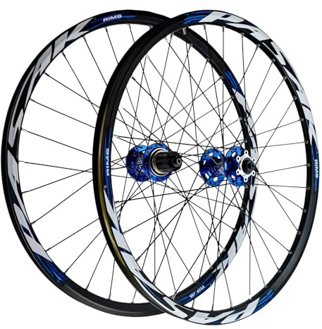 AuroraXQ MTB Laufradsatz Mountainbike Radsatz 26 27,5 29 Zoll Aluminiumlegierung HG Hub Scheibenbremse Schnelle Freigabe Fahrradräder für 7-12 Geschwindigkeit und 1,25 ~ 2,25 Reifen(Blau,26 Zoll)