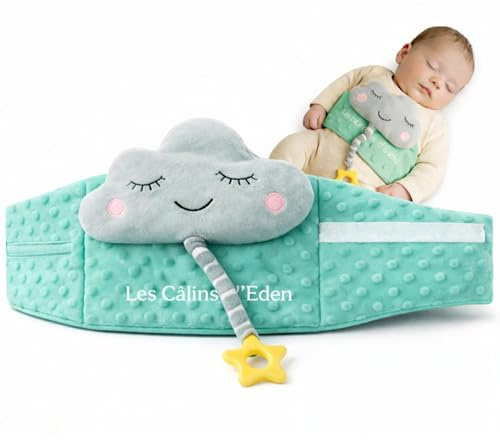 Baby Anti-Colic Hot Water Bottle Belt with Musical Comforter, Hot/Cold Gel, Star Silicone Tooth Ring, Satin Cover – Relieves Colic and Bloating – Ideal Newborn Gift